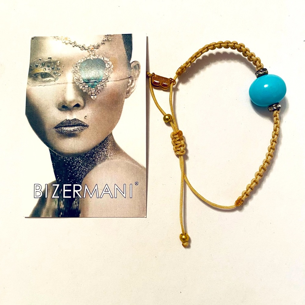 BIZERMANI bracelet, handmade, made of silk and semiprecious stones. Adjustable